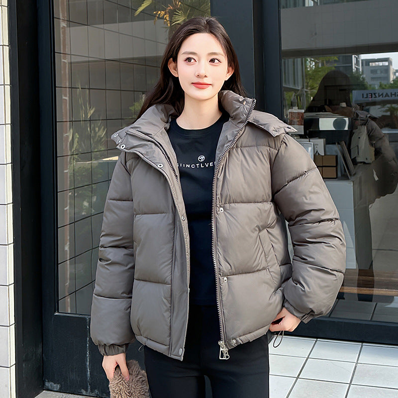 Women’s Relaxed Hooded Zip-Up Puffer Coat - KaleaBoutique.com