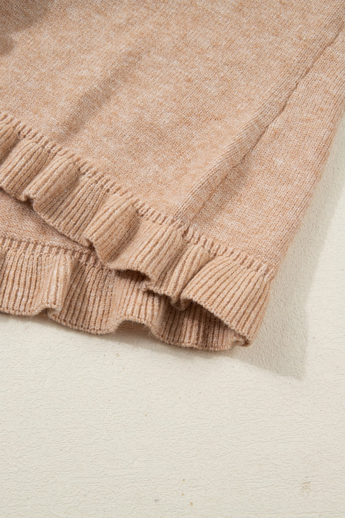KaleaBoutique Comfortable Ruffle Trim Gold Button Sweater Cardigan - KaleaBoutique.com