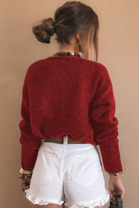 KaleaBoutique Comfortable Heart Metal Button V Neck Cardigan Sweater - KaleaBoutique.com