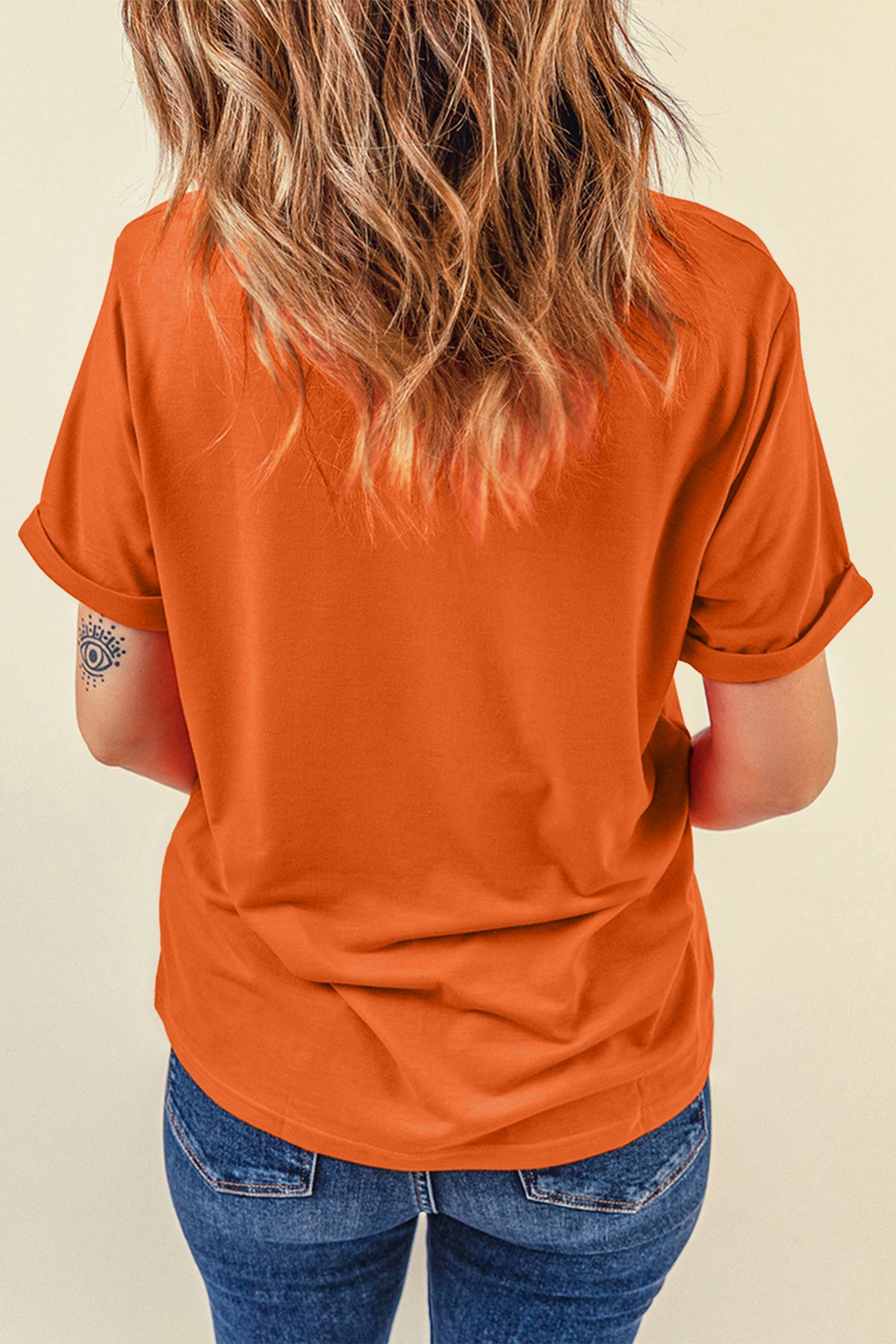 Orange Patchwork Pumpkin Halloween Graphic Tee - KaleaBoutique.com