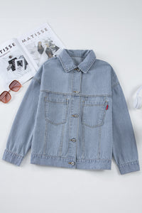 Washed Oversize Pocketed Denim Jacket - KaleaBoutique.com