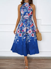 Halterneck Printed Waist Slimming Dress Women - KaleaBoutique.com