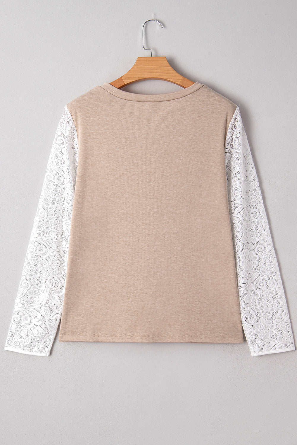 KaleaBoutique Stylish V Neck Contrast Lace Patchwork Long Sleeve Top - KaleaBoutique.com