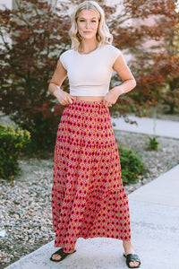 KaleaBoutique Vintage Boho Floral Print Tiered Maxi Skirt - KaleaBoutique.com