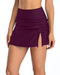 Women's High-Waist Side Tie Swim Skirt with Built-In Briefs - KaleaBoutique.com