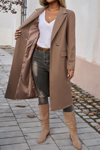 KaleaBoutique Stylish Single Breasted Lapel Collar Flap Pocketed Overcoat - KaleaBoutique.com
