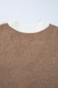 KaleaBoutique Classic Houndstooth Color Block V Neck Raw Edge Button Front Cardigan - KaleaBoutique.com