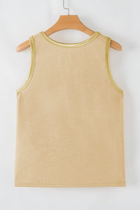 KaleaBoutique Metallic Sheen Edge Scoop Neck Tank Top - KaleaBoutique.com