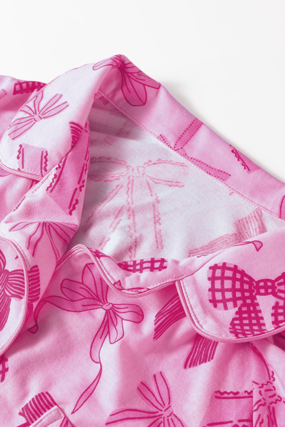 KaleaBoutique Stylish Bow Print Half Sleeve Shirt and Shorts Pajamas Set
