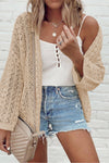 Hollow Out Knit Drop Shoulder Open Front Cardigan - KaleaBoutique.com