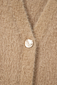KaleaBoutique Comfortable Fuzzy Buttoned Front Midi Solid Cardigan - KaleaBoutique.com