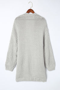 KaleaBoutique Stylish Chunky Oversize Knit Drop Shoulder Puff Sleeve Cardigan - KaleaBoutique.com
