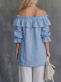 Women's Off-Shoulder Ruffled Puff-Sleeve Blouse