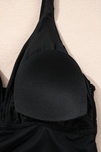 Perfect Comfortable Crossed V Neck Adjustable Strap Babydoll Tankini Top