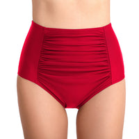 Women's High-Waist Ruched-Front Swim Briefs - KaleaBoutique.com