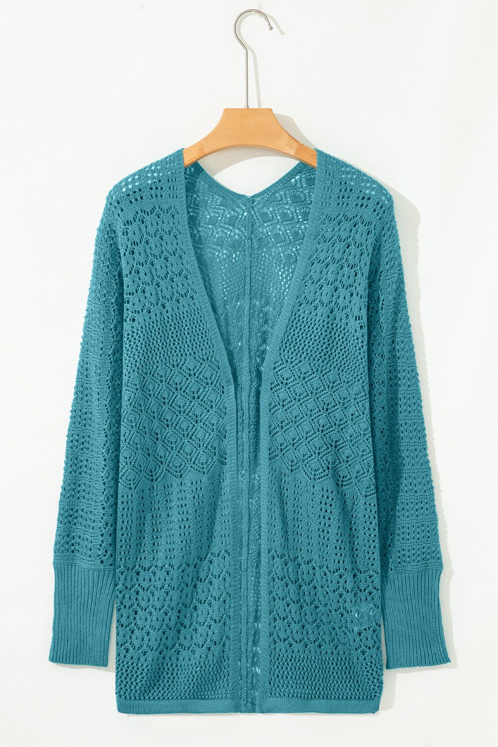KaleaBoutique Stylish Mix Pattern Hollowed Knit Open Front Cardigan - KaleaBoutique.com