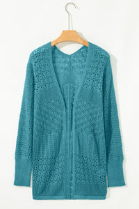 KaleaBoutique Stylish Mix Pattern Hollowed Knit Open Front Cardigan - KaleaBoutique.com