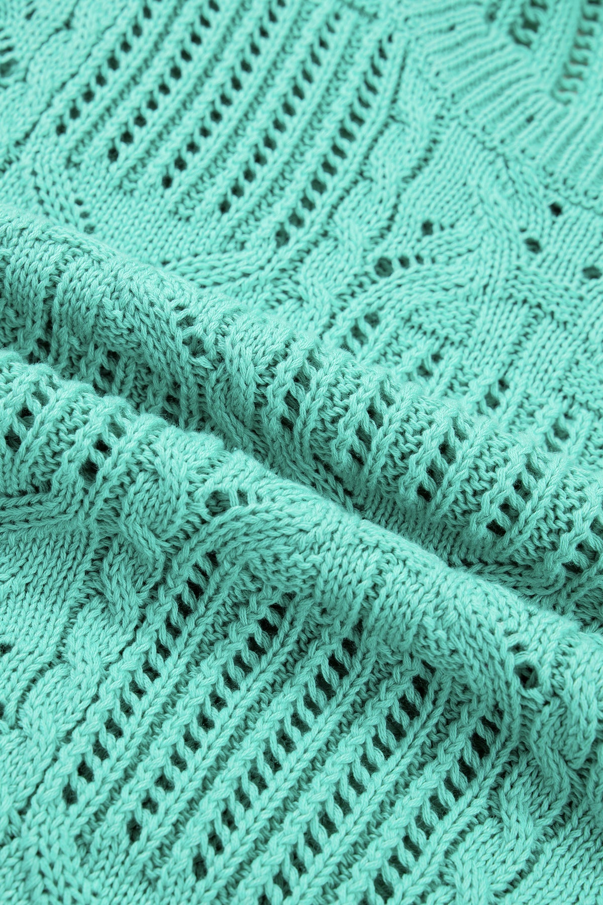 KaleaBoutique Stylish Pointelle Knit Patterned Scalloped Trim Short Sleeve Sweater - KaleaBoutique.com