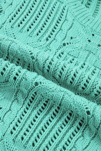 KaleaBoutique Stylish Pointelle Knit Patterned Scalloped Trim Short Sleeve Sweater - KaleaBoutique.com