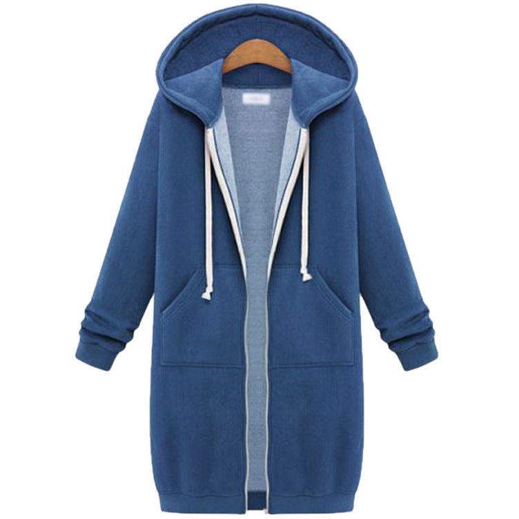 Women's Longline Full-Zip Hooded Sweatshirt with Pockets - KaleaBoutique.com