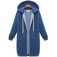 Women's Longline Full-Zip Hooded Sweatshirt with Pockets - KaleaBoutique.com
