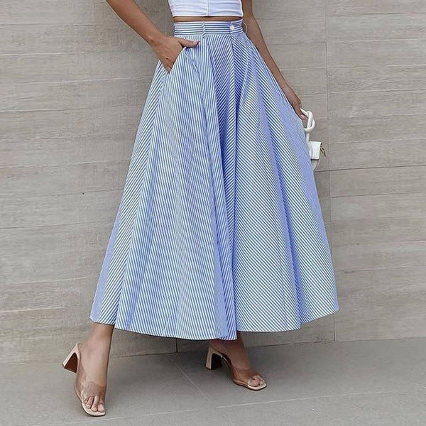Women's Fashion Summer Stripes Long Dress - KaleaBoutique.com