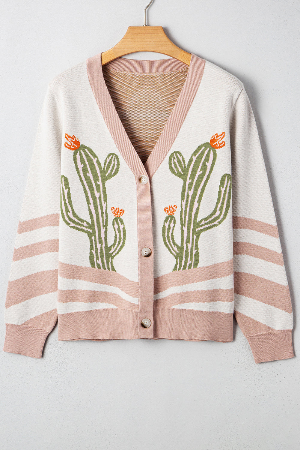 KaleaBoutique Stylish Desert Cactus Buttoned Front Sweater Cardigan - KaleaBoutique.com