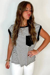 Chest Pocket Patch Round Neck Tank Top - KaleaBoutique.com