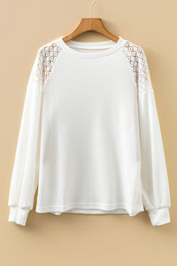 KaleaBoutique Beautiful Stunning Lace Long Sleeve Textured Pullover - KaleaBoutique.com