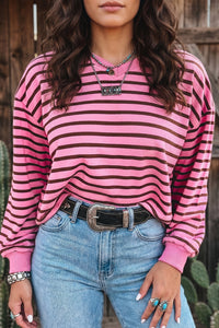 KaleaBoutique Comfortable V Neck Drop Shoulder Long Sleeve Top - KaleaBoutique.com