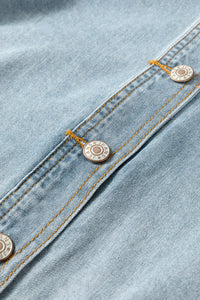 Draw-cord Hem Light Wash Denim Jacket - KaleaBoutique.com
