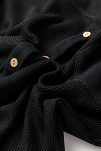Waffle Knit Patchwork Exposed Seam Loose Shacket - KaleaBoutique.com