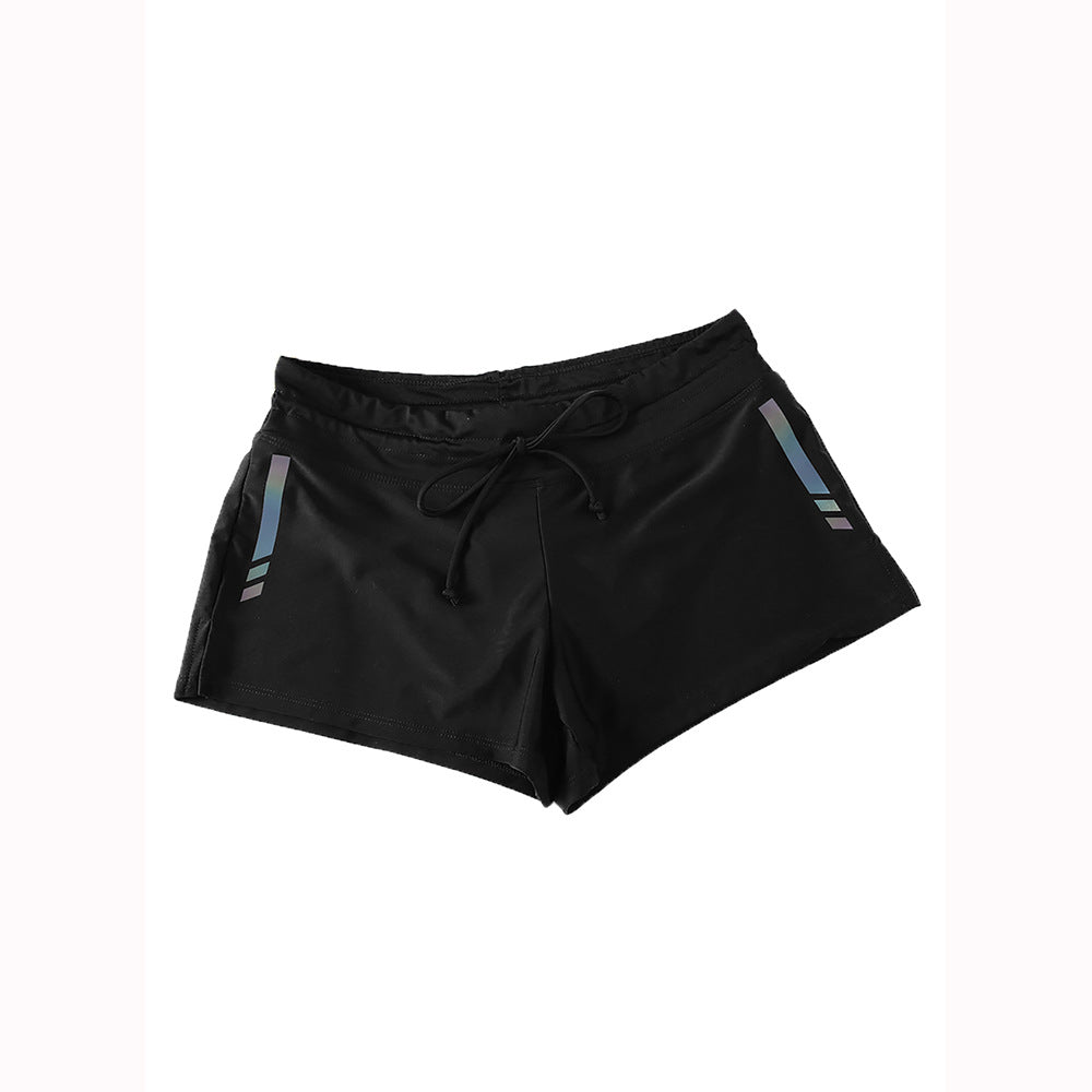 Women's Tie-Front Boxer Swim Shorts with Graphic Design - KaleaBoutique.com