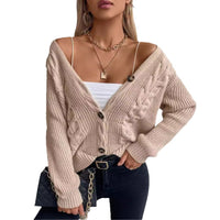 Women's Cable-Knit V-Neck Button-Front Cardigan - KaleaBoutique.com