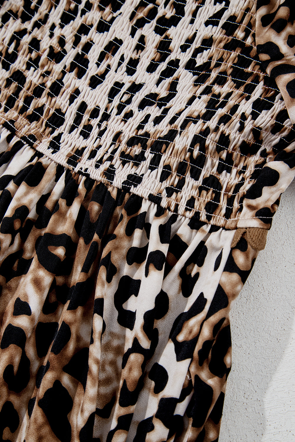 KaleaBoutique Stylish Leopard Print Bubble Sleeve Square Neck Maxi Dress - KaleaBoutique.com