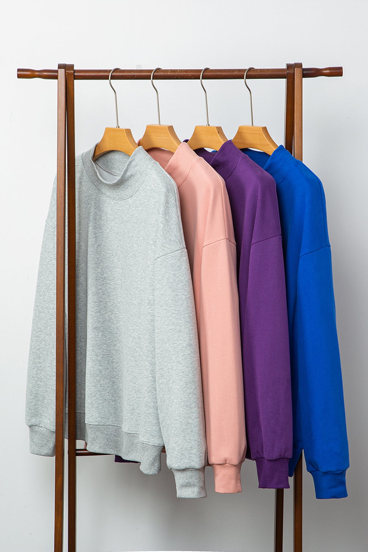 Solid Color Oversized Mock Neck Sweatshirt - KaleaBoutique.com