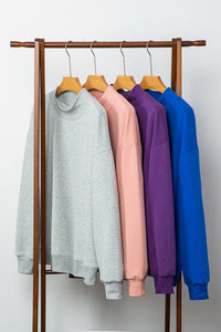 Solid Color Oversized Mock Neck Sweatshirt - KaleaBoutique.com