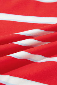 KaleaBoutique Stylish Striped Bow Tie Hollowed Back 7/8 Sleeve Casual T-Shirt - KaleaBoutique.com