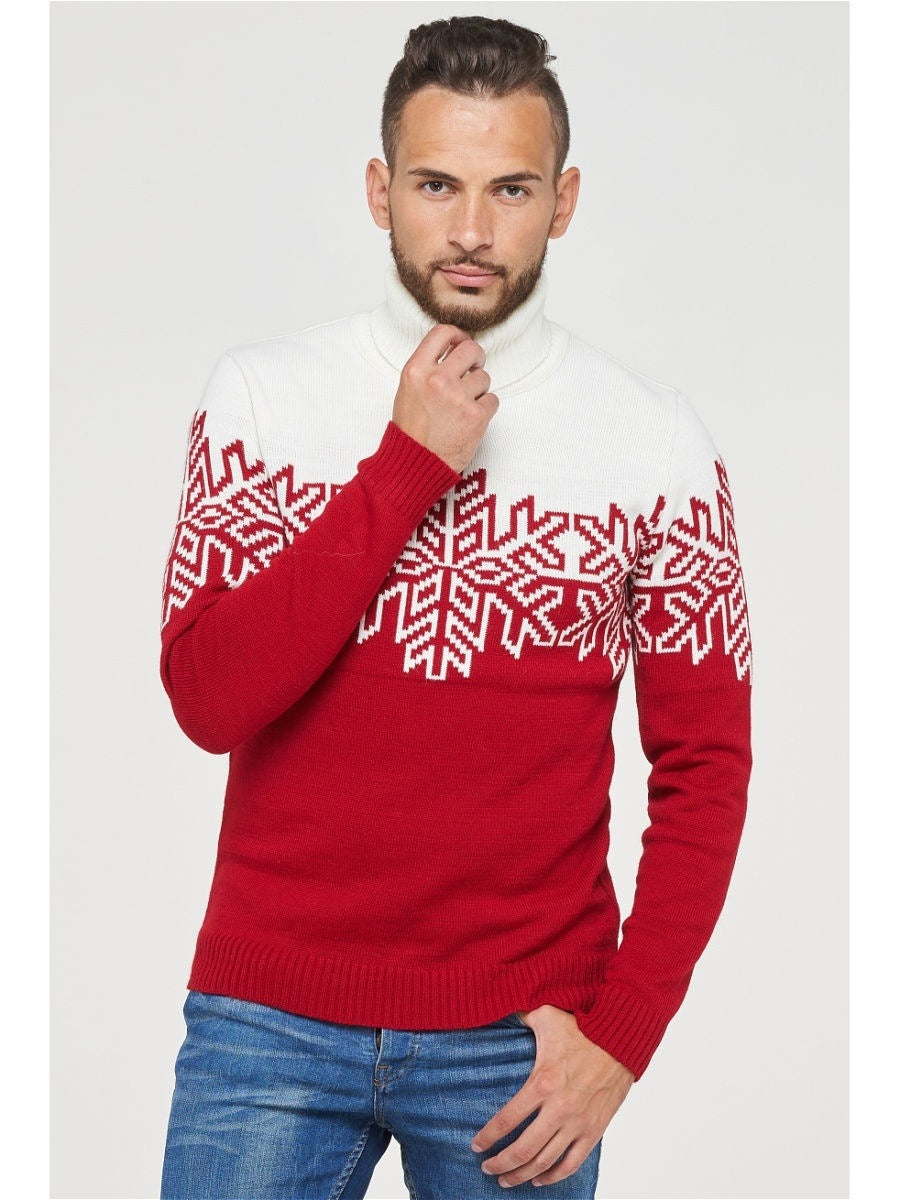 Women's Red and White Snowflake Christmas Sweater Dress & Matching Family Sweaters - KaleaBoutique.com