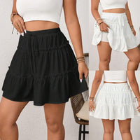 Women's Tie-Front Tiered Mini Skort - KaleaBoutique.com