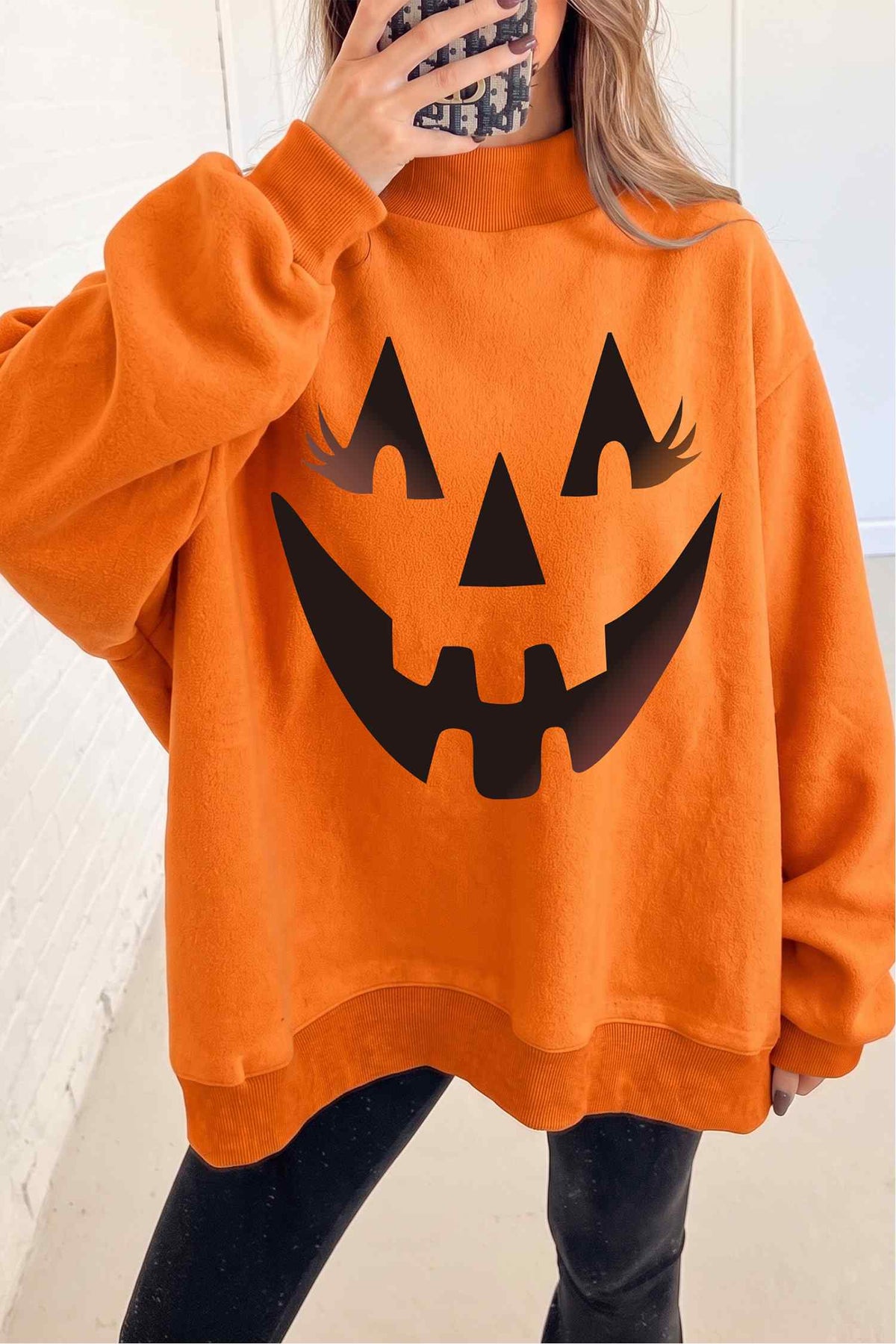 Orange Reversible Halloween Sweatshirt - KaleaBoutique.com