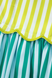 KaleaBoutique Stylish Scalloped Contrast Patchwork Knot Strap Midi Dress - KaleaBoutique.com