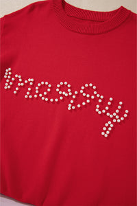Pearl Beaded Merry Casual Sweater - KaleaBoutique.com