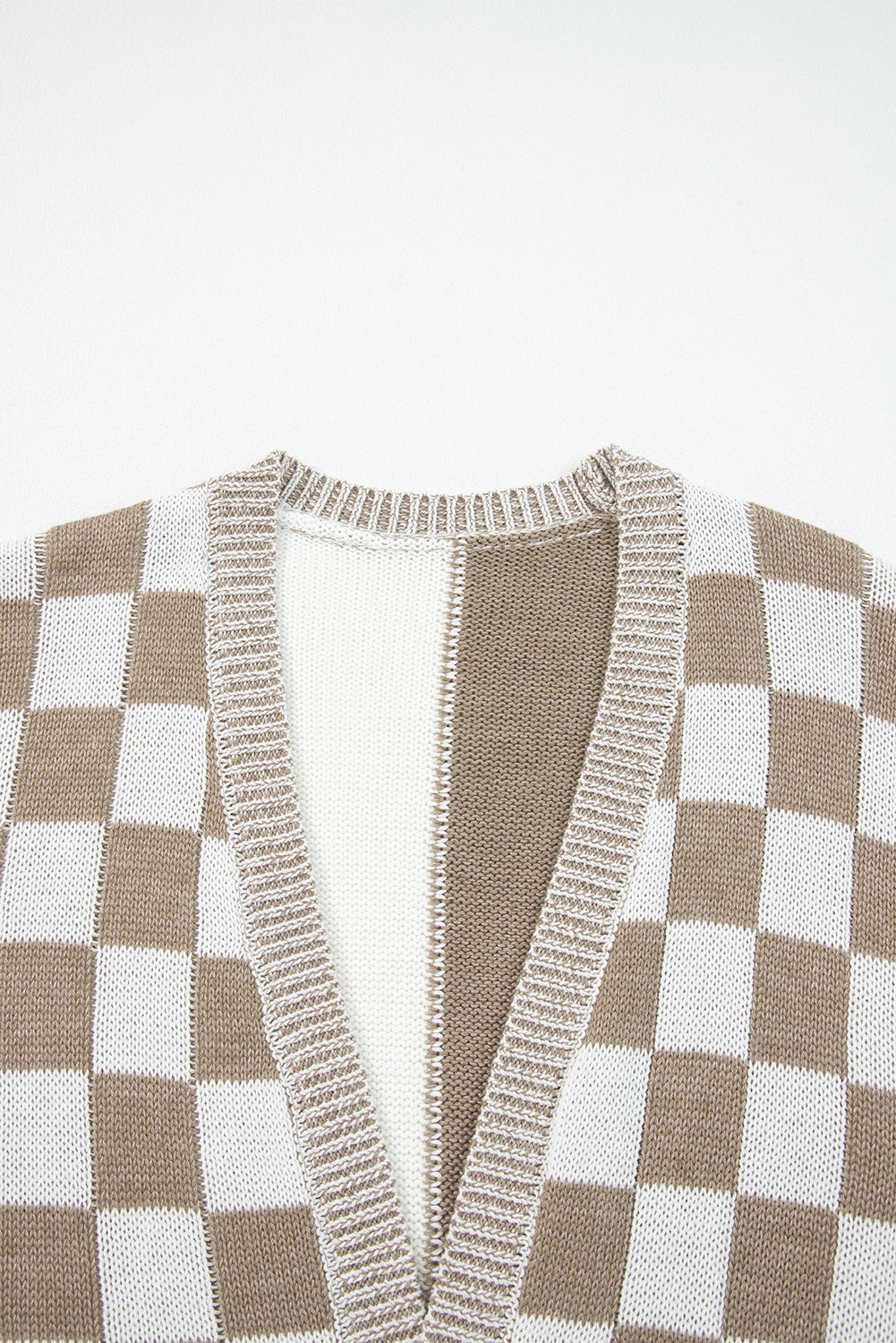 KaleaBoutique Stylish Checkered Open Front Drop Shoulder Cardigan - KaleaBoutique.com