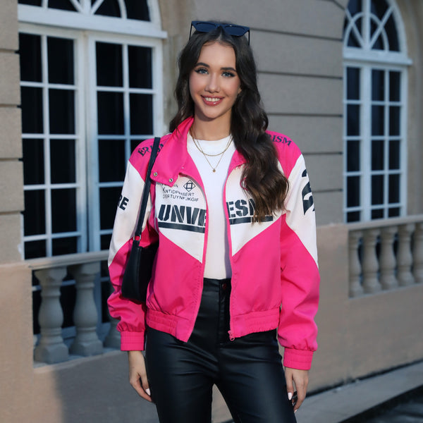 KaleaBoutique Women's Medal-Print Baseball Jacket - KaleaBoutique.com