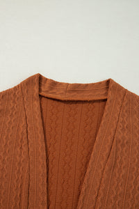 KaleaBoutique Stylish Textured Knit Side Pockets Open Front Cardigan - KaleaBoutique.com