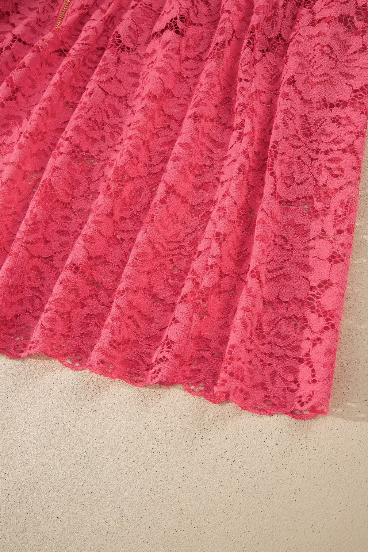 KaleaBoutique Stylish Floral Lace Overlay Zip Up V Neck Smocked Waist Sleeveless Dress - KaleaBoutique.com