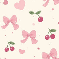 KaleaBoutique Comfortable Bow Fruit Print Contrast Pipping Short Pajamas Set - KaleaBoutique.com