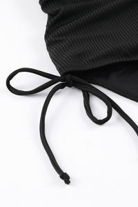 KaleaBoutique Stylish Adjustable Straps Ribbed Knit One Piece Swimsuit - KaleaBoutique.com