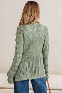 KaleaBoutique Stylish Scalloped Edge Eyelet Knit Batwing Sleeve Cardigan - KaleaBoutique.com